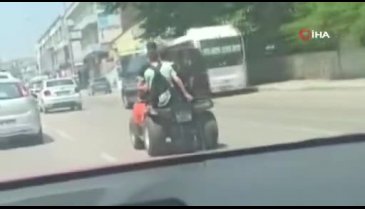 Bursa'da atv arazi aracına 4 kişi bindi