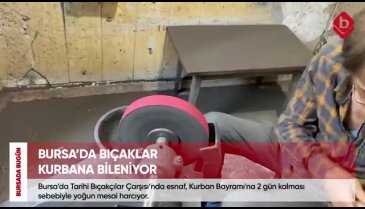 Bursa'da bıçaklar kurbana bileniyor