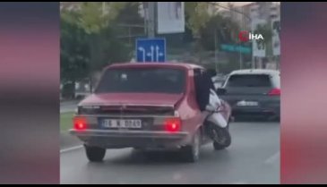 Bursa'da trafikte tehlikeli anlar