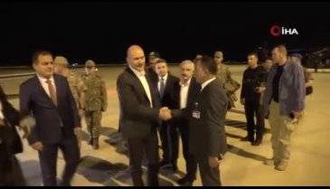 Bakan Soylu, şehit olan güvenlik korucularının taziyesine gitti