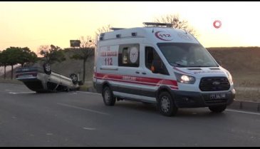 Tıra çarptı takla attı: 1 yaralı