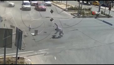 Çorum'da 6 kişinin yaralandığı kaza kamerada