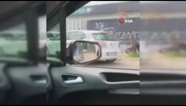 Bursa'da motosiklette tehlikeli yolculuk