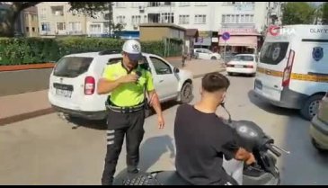 Bursa'da kask takmayan genç cezadan kurtulamadı