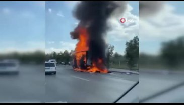 Başkentte tır alevler içinde kaldı
