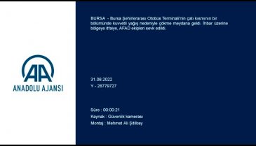 Bursa'da otobüs terminalinin çökme anı kamerada - 2