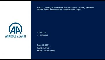 Elazığ'da baraj gölünde kaybolan kişinin cansız bedeni bulundu