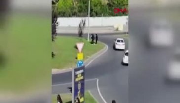İstanbul'da okul kavşağında drift