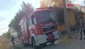 Çorum'da çıkan gecekondu yangınından 2 küçük çocuk etkilendi