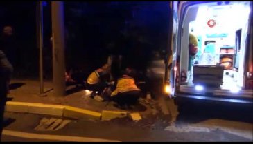 Tekirdağ'da kaldırıma çarpan motosiklet sürücüsü ağır yaralandı