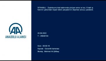 İstanbul'da anne kızın başına beton düştü