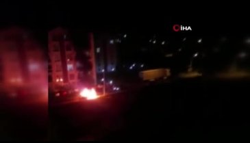 Bursa'da park halindeki araç alev alev yandı