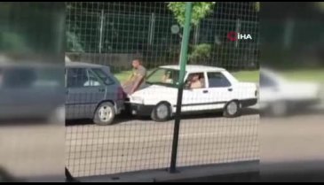 Bursa'da arıza yapan araç için ilginç yöntem