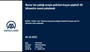 Bursa'da çaldığı araçla polisten kaçtı, 30 kilometre sonra yakalandı