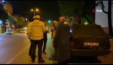 Bursa'da polisin sürücü ile imtihanı kamerada