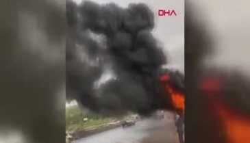 Ankara'da servis aracı alev aldı