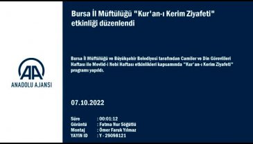 Bursa İl Müftülüğü "Kur'an-ı Kerim Ziyafeti" etkinliği düzenlendi