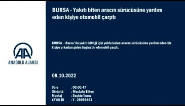 Bursa'da yolda yakıtı biten sürücüye yardım ederken otomobil çarptı
