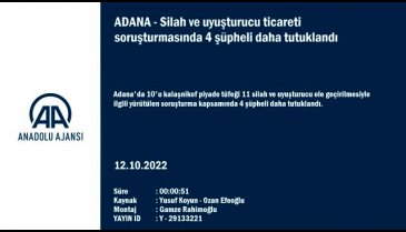 Adana'da silah ve uyuşturucu ticareti soruşturmasında 4 kişi daha tutuklandı