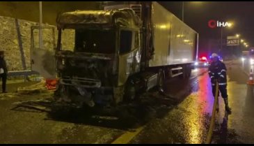 Adana'da otoyolda TIR yangını
