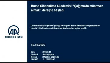 Bursa Cihannüma Akademisi'nde "Çağımızda münevver olmak" dersi