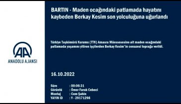 Bartın'daki patlamada hayatını kaybeden Berkay Kesim son yolculuğuna uğurlandı