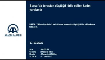 Bursa'da bir kadın 3 katlı evin terasından düştü