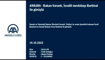Bakan Varank, İsrailli mevkidaşı Barbivai ile görüşme gerçekleştirdi