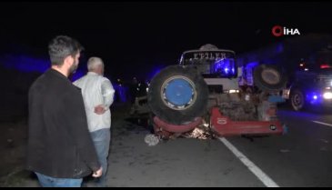 Kırıkkale'de midibüsün çarptığı traktör devrildi: 2 yaralı