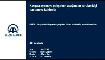 Bursa'da bir kişi kavgayı ayırmaya çalışırken ayağından vuruldu