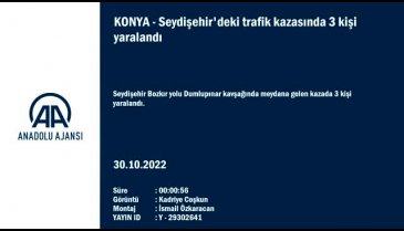 Konya'da iki araç çarpıştı, 3 kişi yaralandı