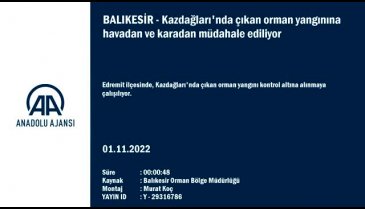 Kazdağları'nda çıkan orman yangınına havadan ve karadan müdahale ediliyor