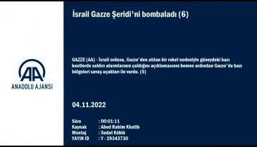İsrail ordusu, Gazze'den bir roket atıldığını açıkladı