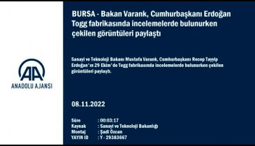 Bakan Varank, Cumhurbaşkanı Erdoğan Togg fabrikasında incelemelerde bulunurken çekilen görüntüleri paylaştı