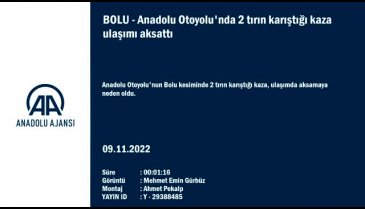 Anadolu Otoyolu'nda 2 tırın karıştığı kaza ulaşımı aksattı