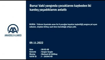 Bursa'daki yangında çocuklarını kaybeden iki kardeş yaşadıklarını anlattı