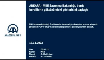 Milli Savunma Bakanlığı, bordo berelilerin gökyüzündeki gösterisini paylaştı