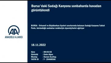Bursa'daki Sadağı Kanyonu sonbaharda havadan görüntülendi