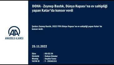 Zeynep Bastık Dünya Kupası'nda konser verdi