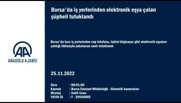 Bursa'da iş yerlerinden elektronik eşya çalan şüpheli tutuklandı