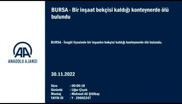 Bursa'da bekçi Abdullah İlhan ölü bulundu