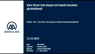 Kars Ovası'nda oluşan sis bulutu havadan görüntülendi