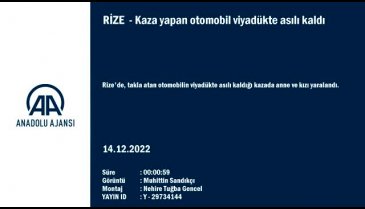 Rize'de takla atan otomobil viyadükte asılı kaldı