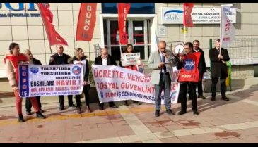 BÜRO İŞ Sendikası Bursa Şubesi'nden basın açıklaması: Yok sayılmak istemiyoruz