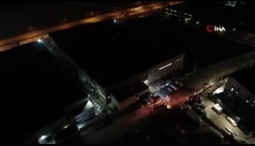 Bursa'da fabrika bacası alev aldı!