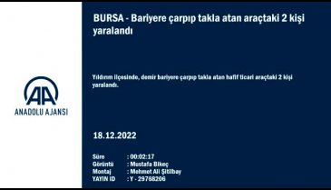 Bursa'da takla atan araçta 2 kişi yaralandı