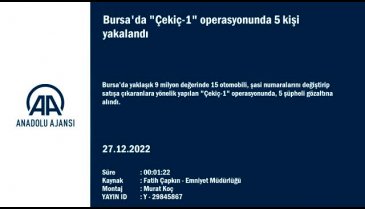 Bursa'da 'Çekiç-1' operasyonu