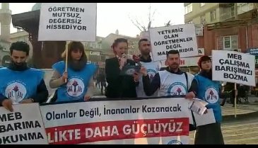 Bursa'da eğitimciler maaş bordrosu yırttı -2