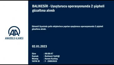 Balıkesir'de uyuşturucu operasyonu: 2 gözaltına