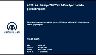 Türkiye 2022'de 85 ülkeye çiçek ihraç etti